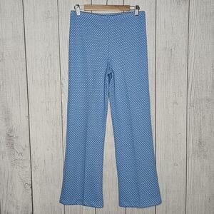 VTG 70s Funky Mod Blue Wide Bell Bottom High Waisted Disco Pants, sz 29x29.5